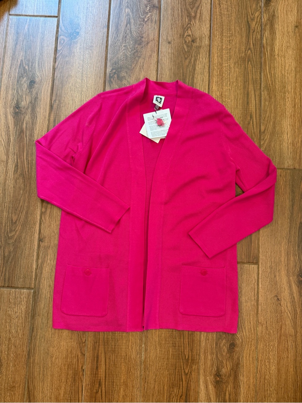 Anne Klein Bright Pink Open-Front Cardigan Jacket / women’s small / nwt